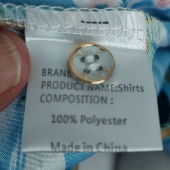 NWT SSLR Mens Hawaiian Tropical Button Down Shirt  Flamingo Palm Size L - Picture 8 of 10